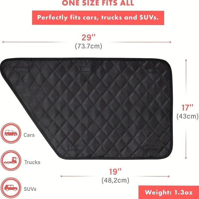 BarkMiles dog car door protector dimensions and vehicle fit guide