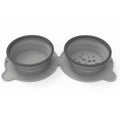 BarkMiles gray 2-in-1 collapsible dog travel bowl